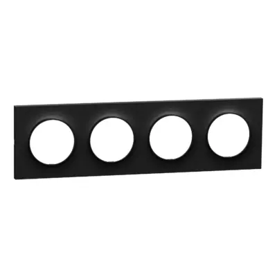Plaque de finition 4 postes Odace Origine noir - S949708