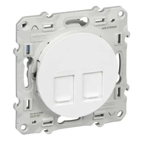 Prise RJ45 double Cat 5e non blindée – Schneider Electric Infraplus - S520481