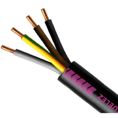 Câble électrique U-1000 R2V 4G1,5 mm² TGL à la coupe