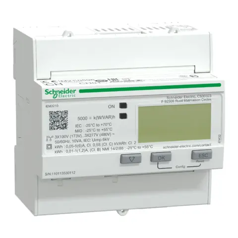 Acti9 iEM Compteur d’Énergie Triphasé TI à Impulsions MID - Schneider Electric - A9MEM3210