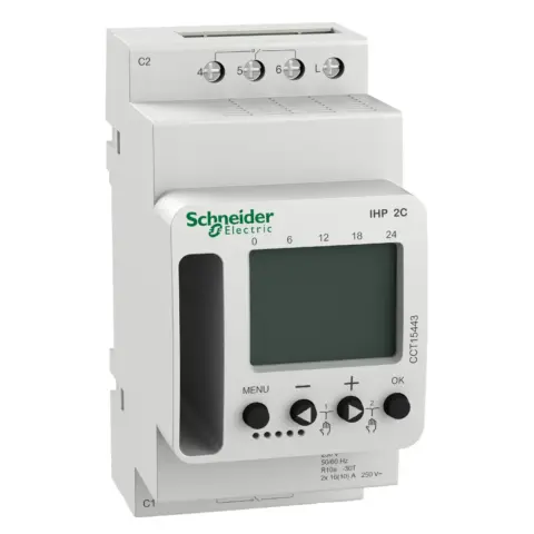 Schneider Electric Acti9 IHP Interrupteur Horaire Programmable 2 Canaux Rail DIN 16A 230V