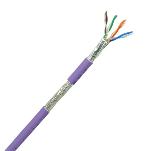 HsD Câble monobrin Cat7 S/FTP 4 paires LSZH Dca violet 500m - Réf 3050504