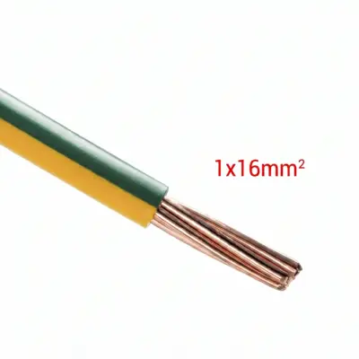 Fil électrique H07VR 16mm² Vert/Jaune – Câble rigide vendu au mètre
