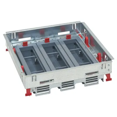Kit support hauteur réglable pour boîte de sol standard 3 paniers 8 modules - Prises horizontales - 088022