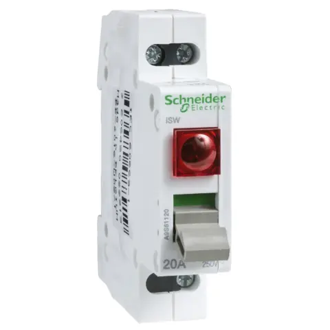 Acti9 iSW Interrupteur de commande à voyant lumineux 230V 2P 20A 250VCA A9S61220