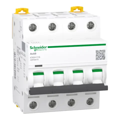 Disjoncteur Acti9 iC60H - 4P 16 A - courbe C  - 10000 A - A9F84416