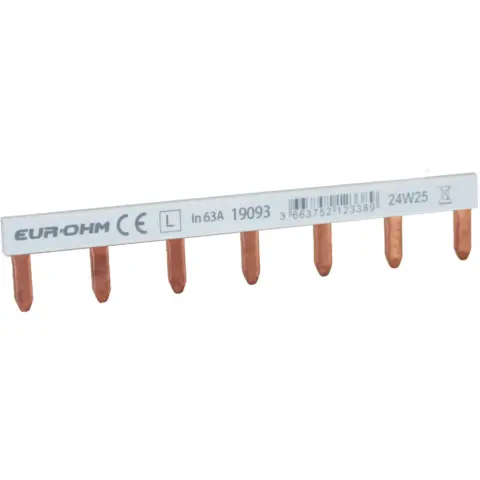 Peigne horizontal de Distribution Électrique - 63A - 7 modules - 1 pôle