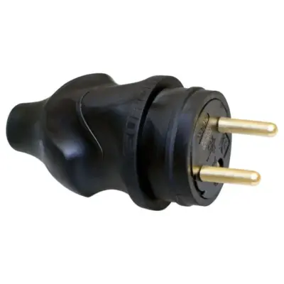 Fiche mâle 16A caoutchouc étanche IP40 - 61055 EUR'OHM
