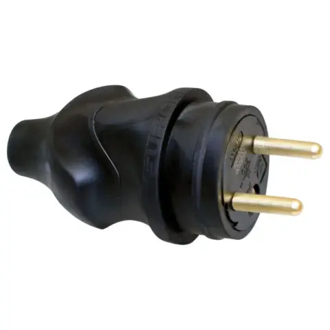 Fiche mâle 16A caoutchouc étanche IP40 - 61055 EUR'OHM