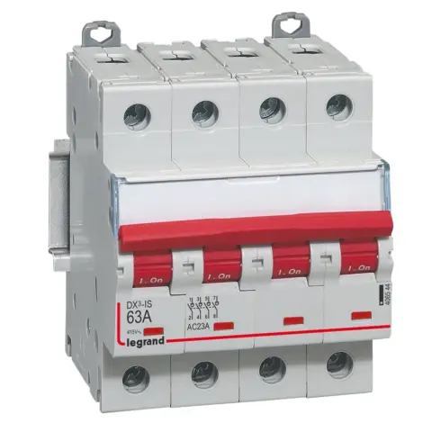 Interrupteur-sectionneur DX³-IS à déclenchement 4P 400V~ - 63A - 4 modules - LEGRAND - 406544
